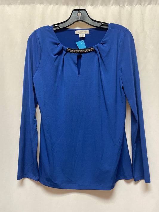 Top Long Sleeve By Liz Claiborne In Blue, Size: M