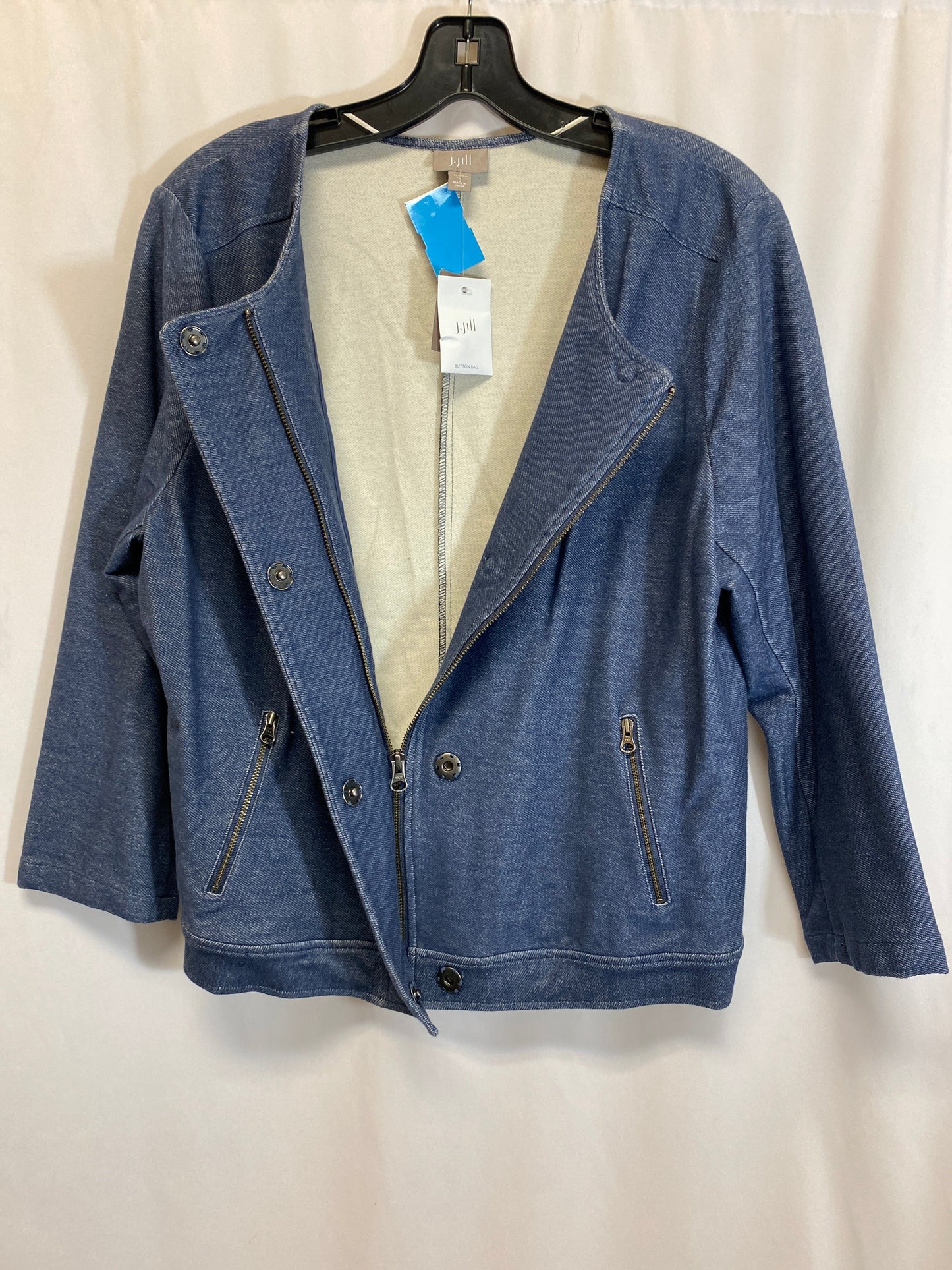 Jacket Moto By J. Jill In Blue, Size: L