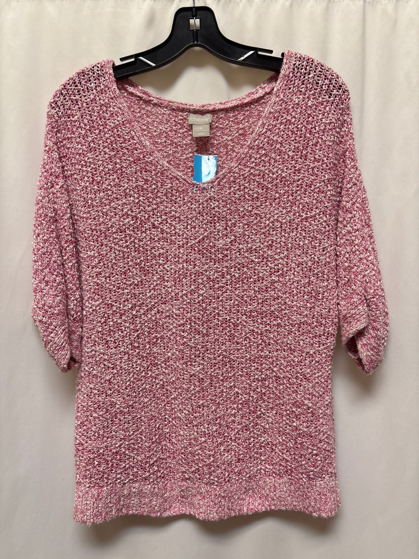 Top Short Sleeve By Chicos In Pink, Size: S