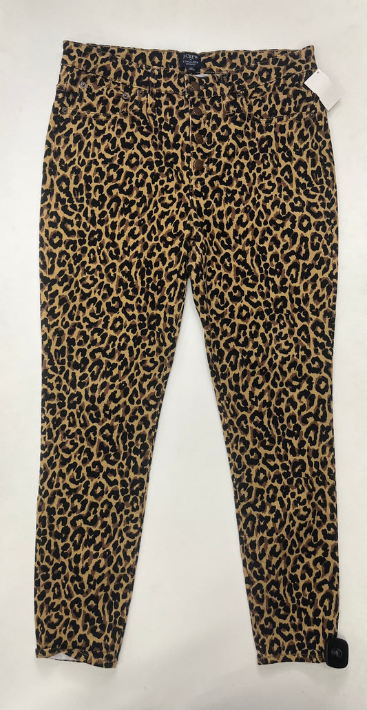 Animal Print Jeans Straight J Crew O, Size 6