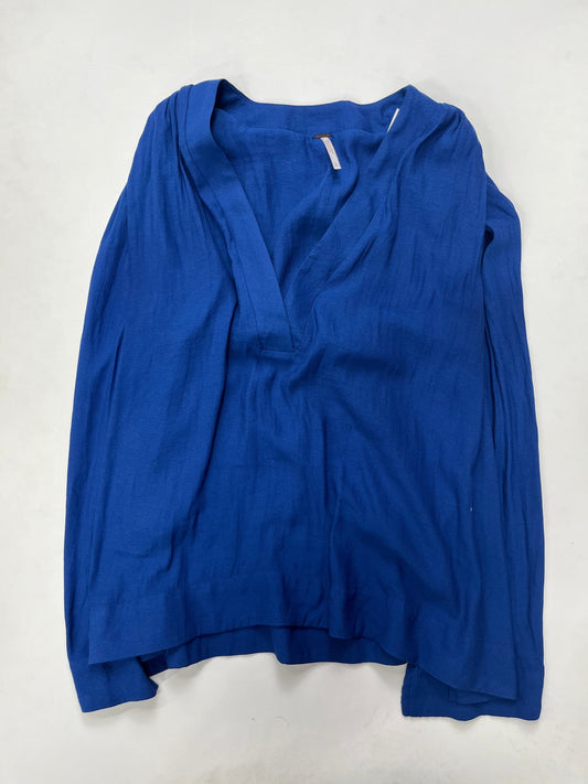 Royal Blue Blouse Long Sleeve Free People, Size S