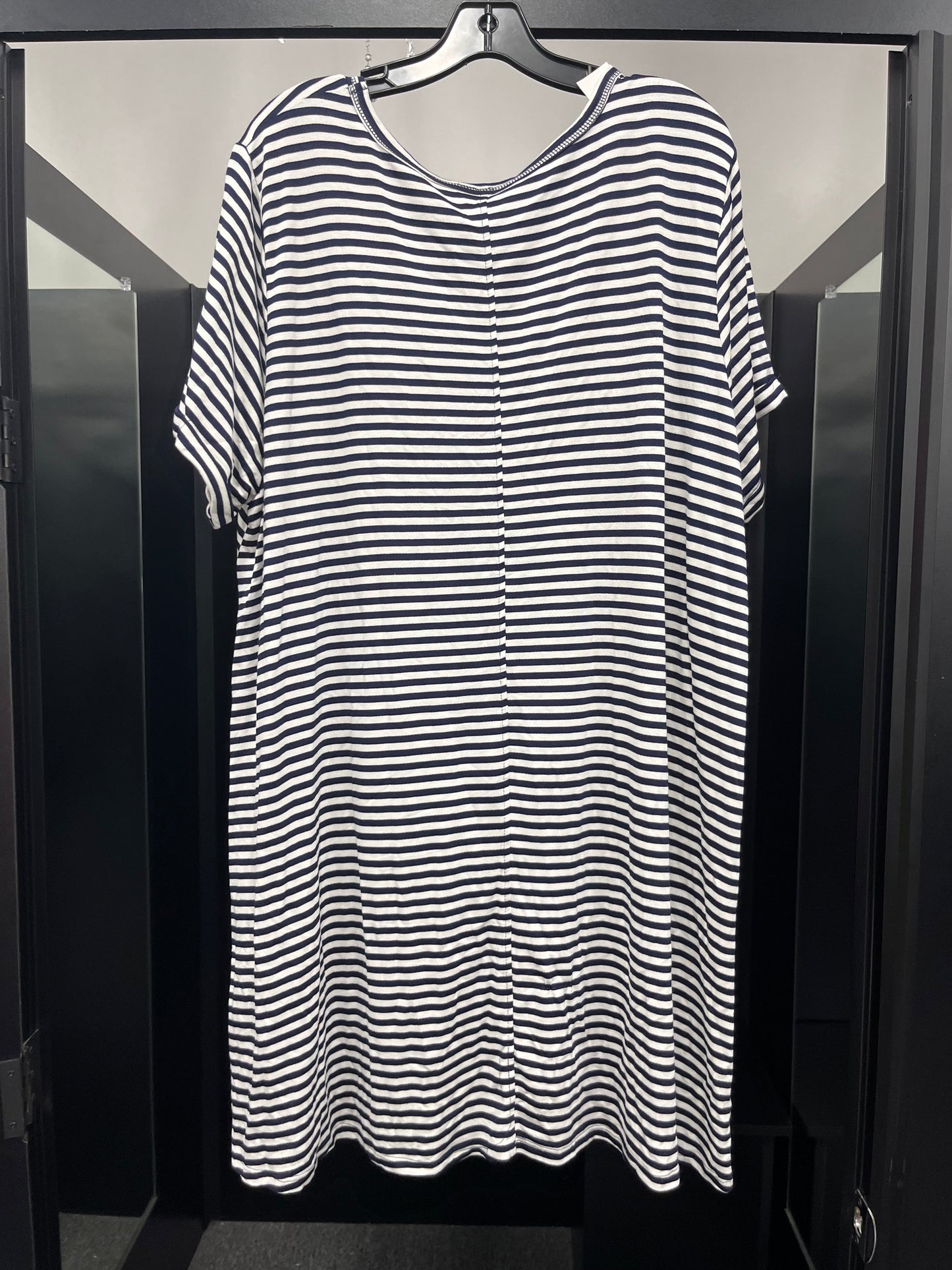 Striped Dress Casual Midi Cable And Gauge, Size 1x