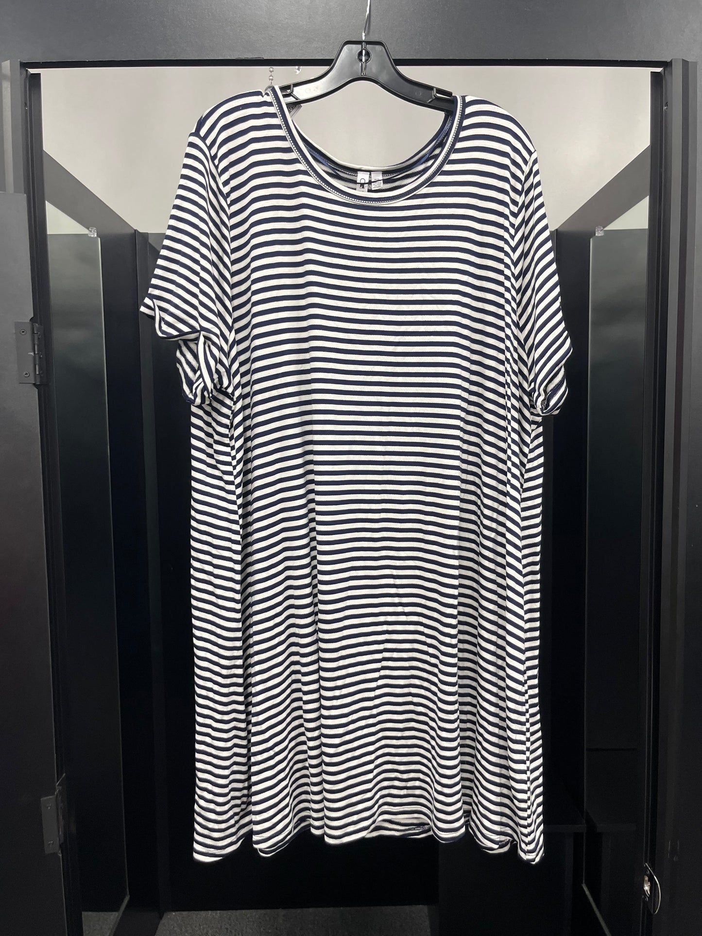 Striped Dress Casual Midi Cable And Gauge, Size 1x