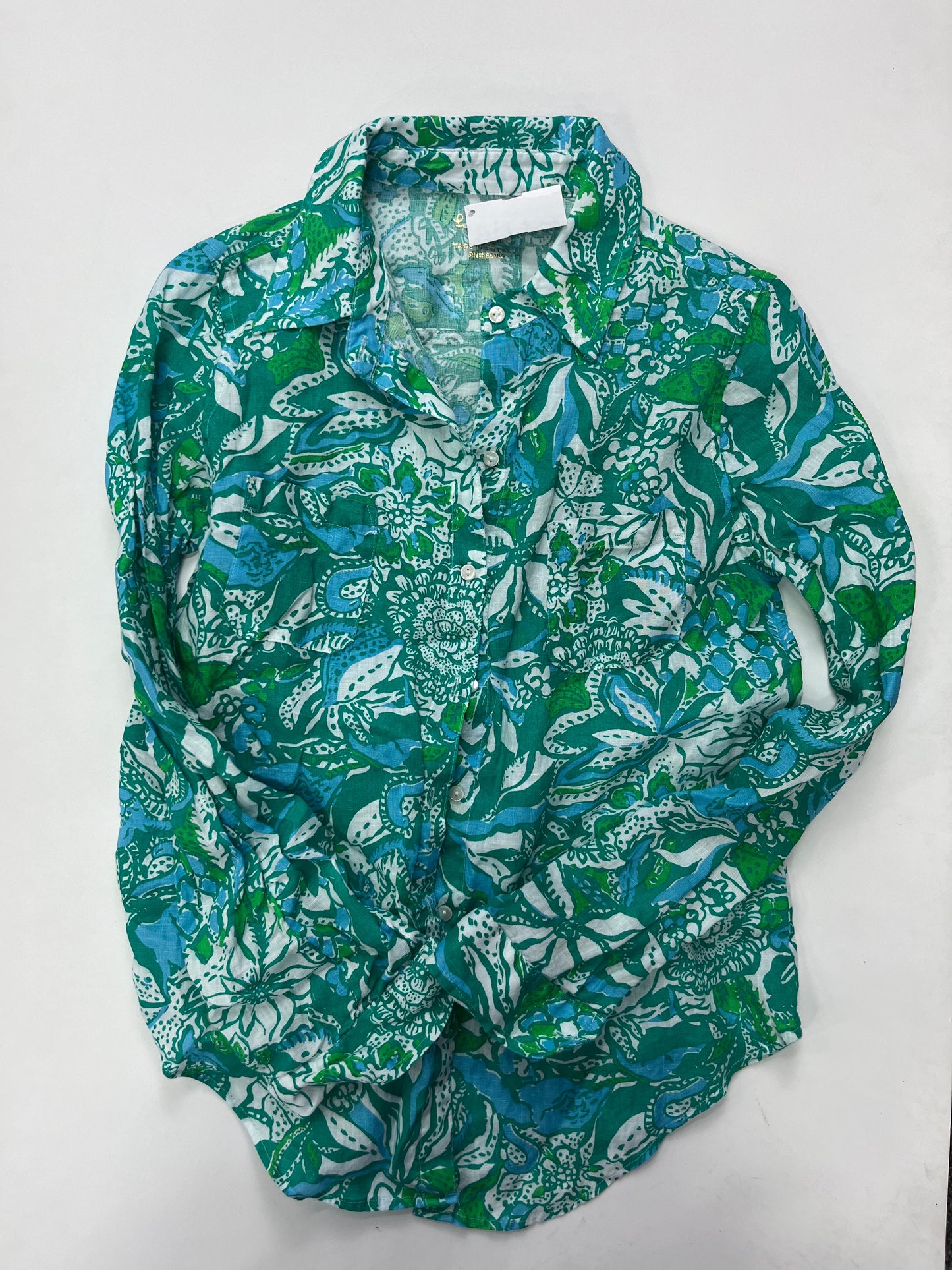 Linen Blouse Long Sleeve Lilly Pulitzer, Size Xs