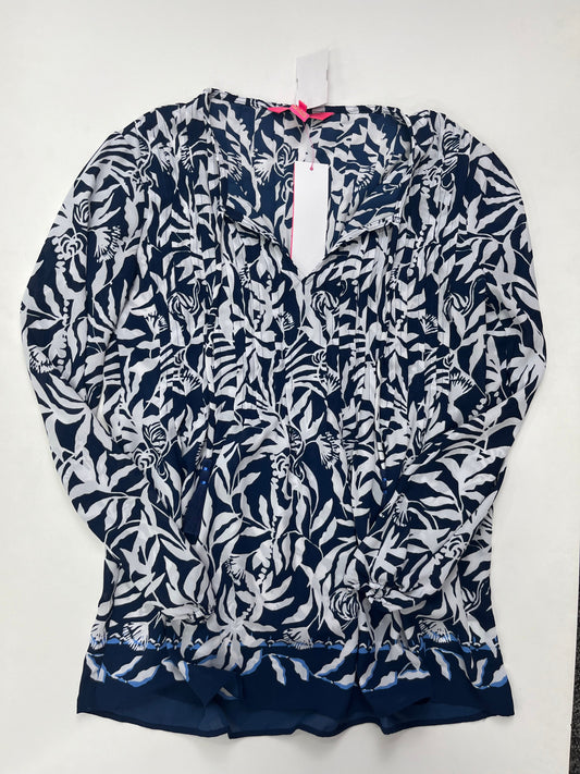 Navy Blouse Long Sleeve Lilly Pulitzer NWT, Size Xxs