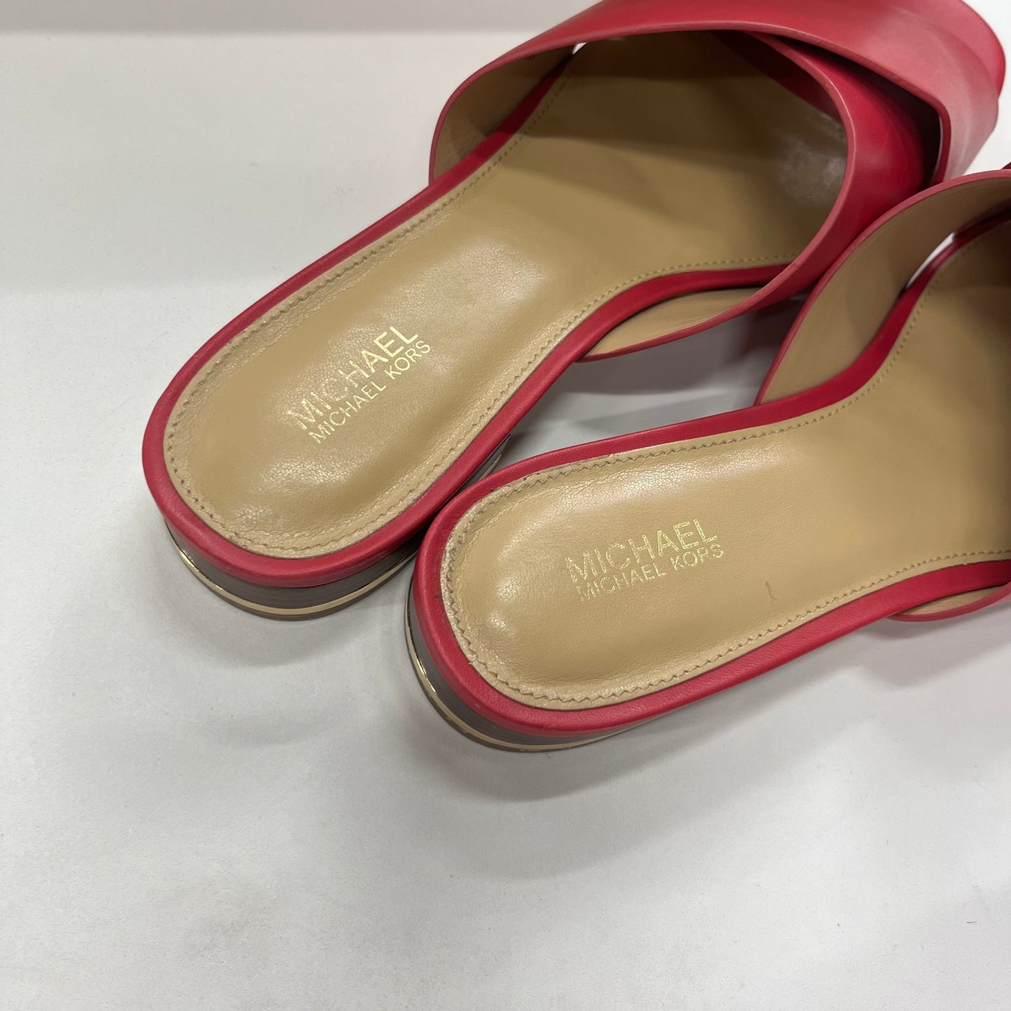 Pink Sandals Flats Michael Kors, Size 9.5