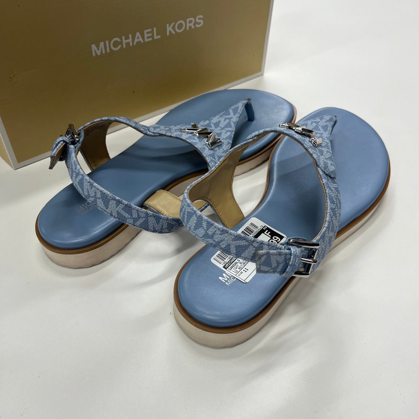 Light Blue Sandals Flats Michael Kors, Size 11