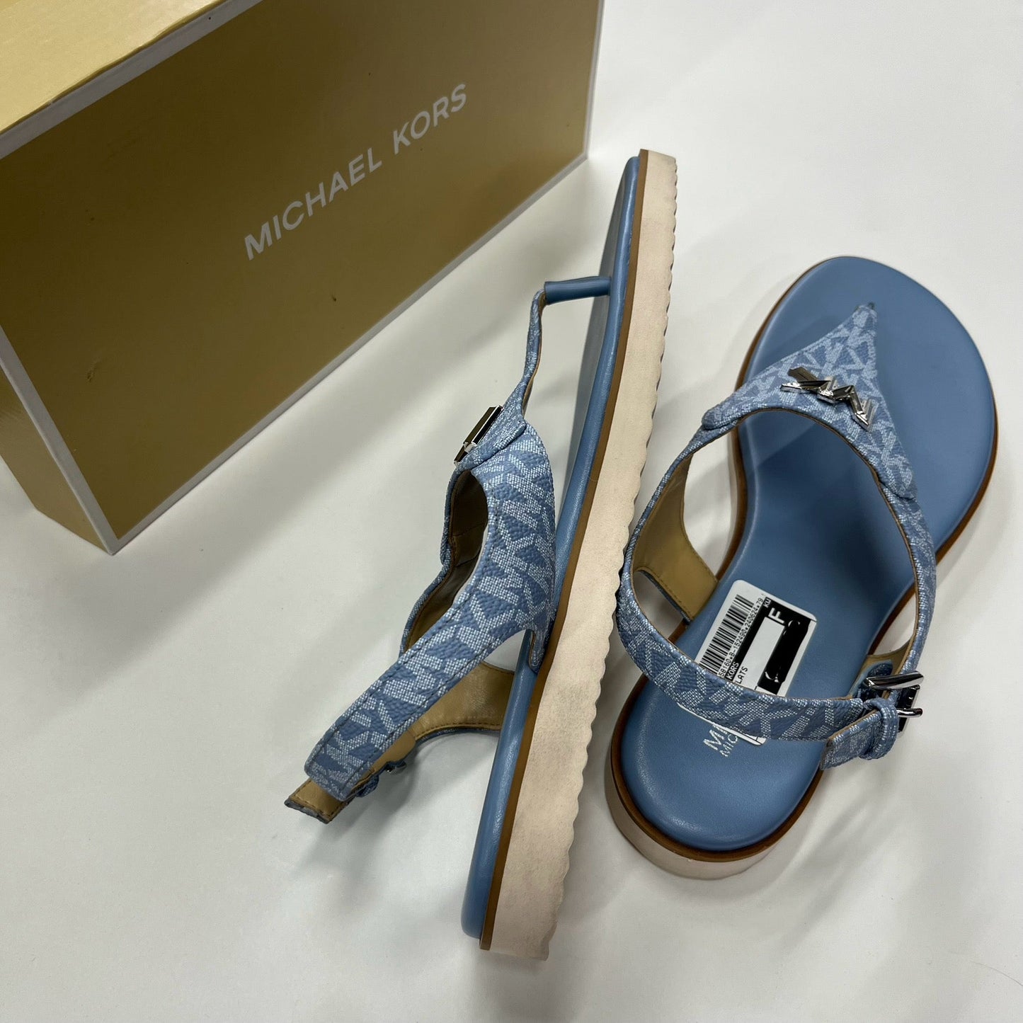 Light Blue Sandals Flats Michael Kors, Size 11