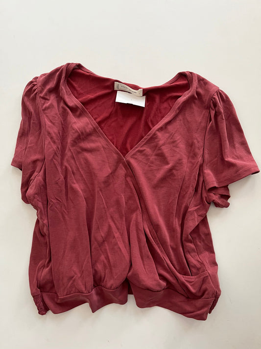 Top Short Sleeve By Lucky Brand In Red, Size: L