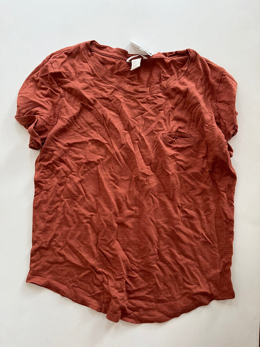 Top Short Sleeve By H&m In Rust, Size: M