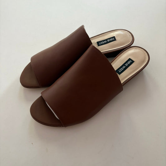 Shoes Flats Mule & Slide By Nine West In Brown, Size: 7.5