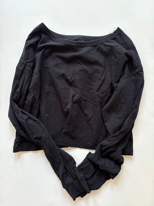 Athletic Top Long Sleeve Crewneck By Fabletics In Black, Size: L