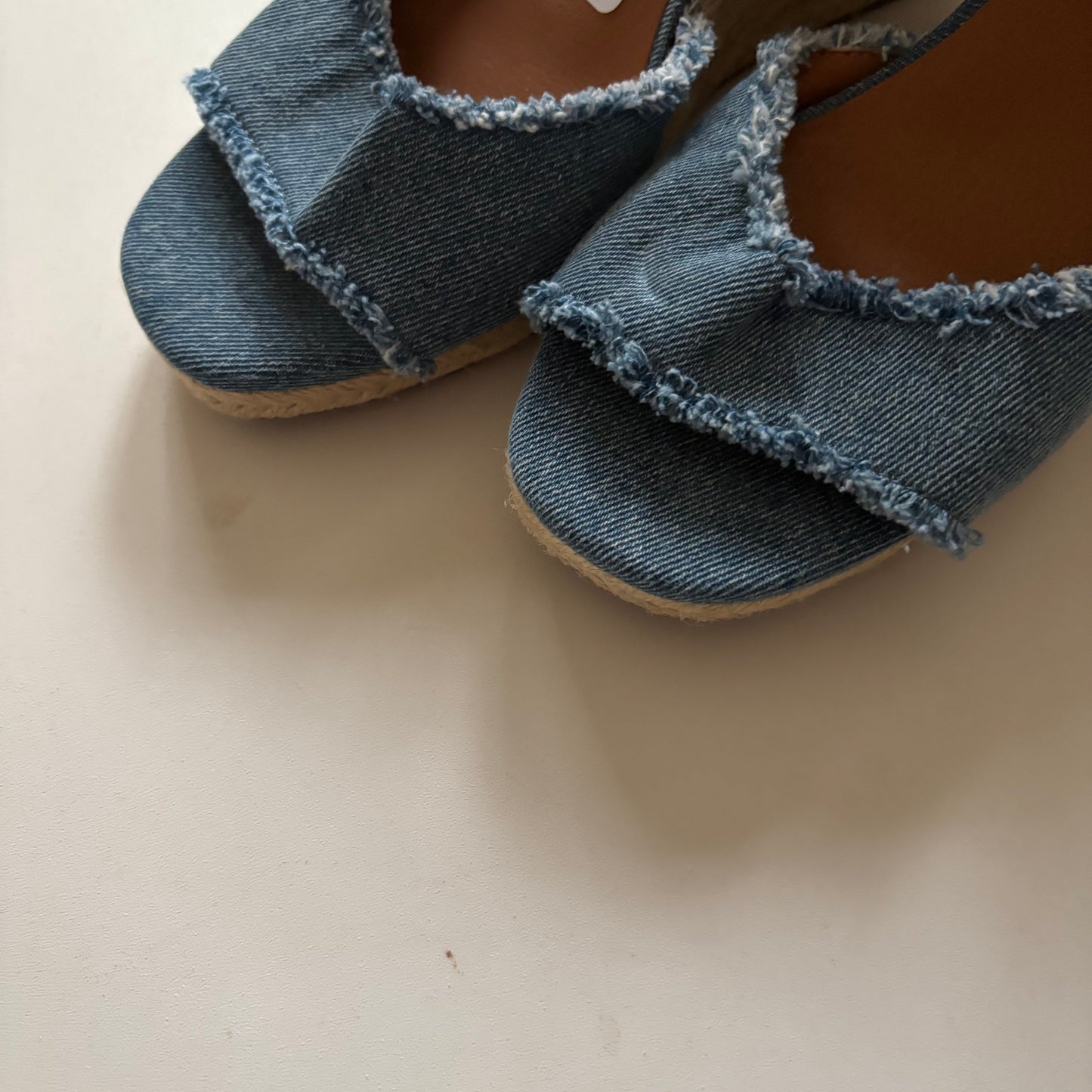 Sandals Heels Wedge By Lucky Brand In Blue, Size: 7.5