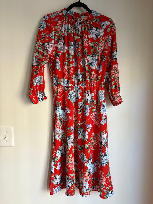 Dress Casual Midi By H&m In Floral Print, Size: S