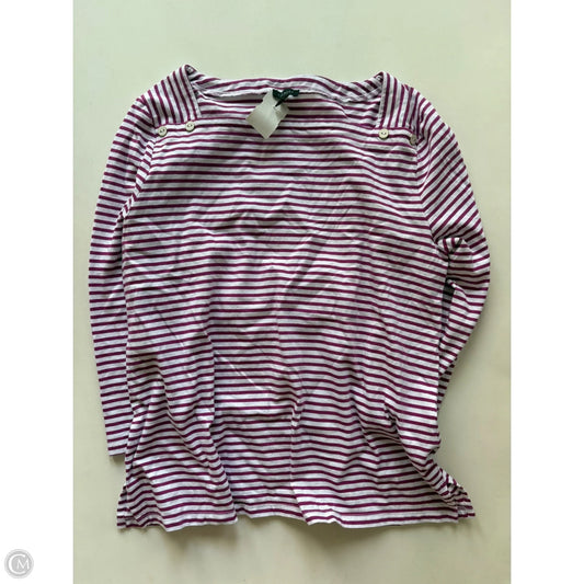Top Long Sleeve By Talbots In Striped Pattern, Size: M
