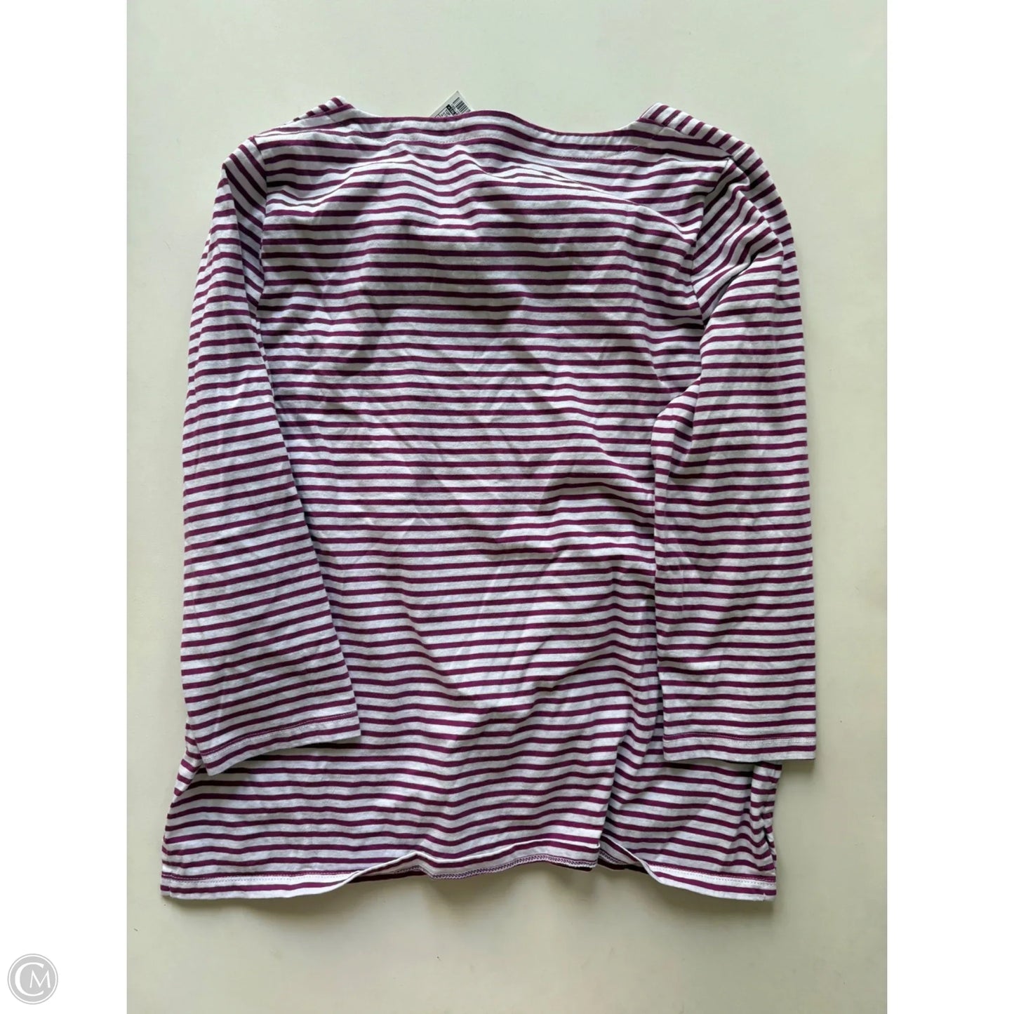 Top Long Sleeve By Talbots In Striped Pattern, Size: M