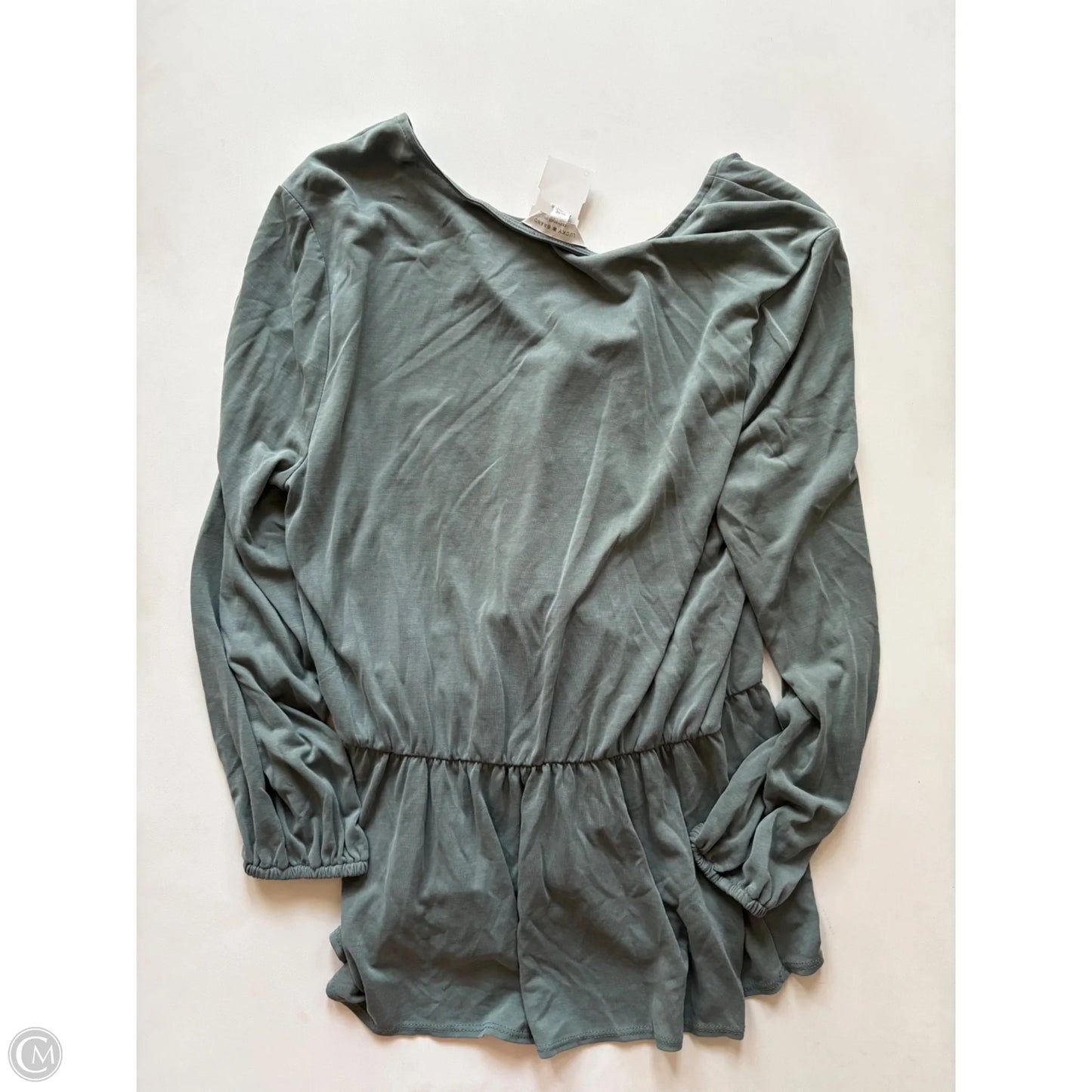 Blouse Long Sleeve By Lucky Brand In Green, Size: M
