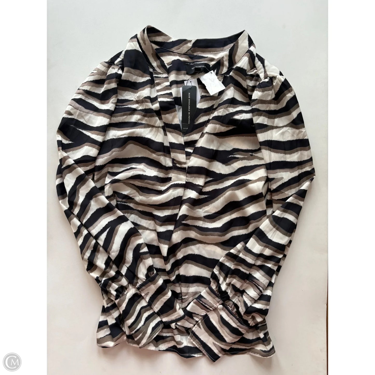 Blouse Long Sleeve By Banana Republic In Animal Print, Size: 2x