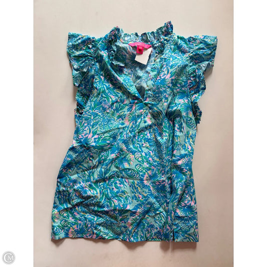 Top Short Sleeve Designer By Lilly Pulitzer In Blue, Size: Xs