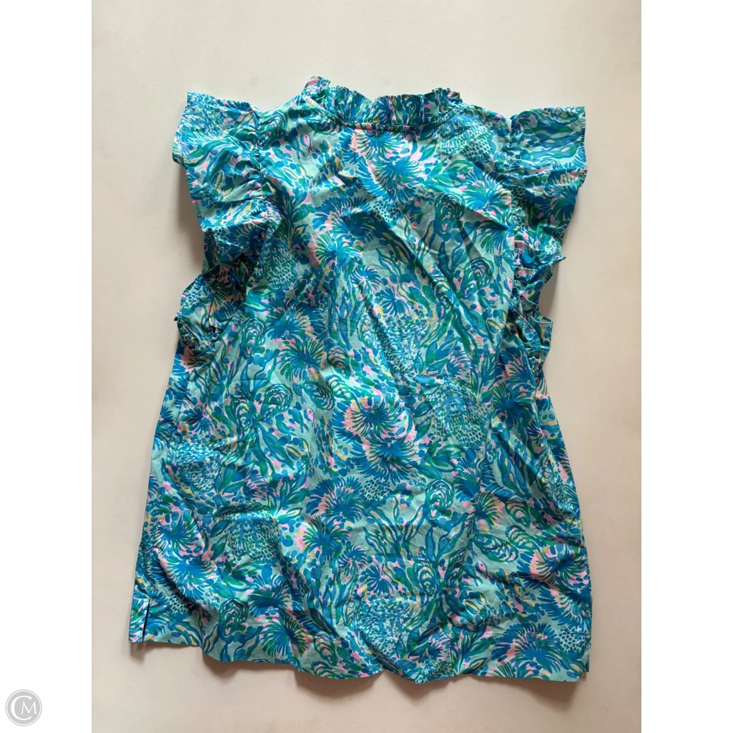 Top Short Sleeve Designer By Lilly Pulitzer In Blue, Size: Xs