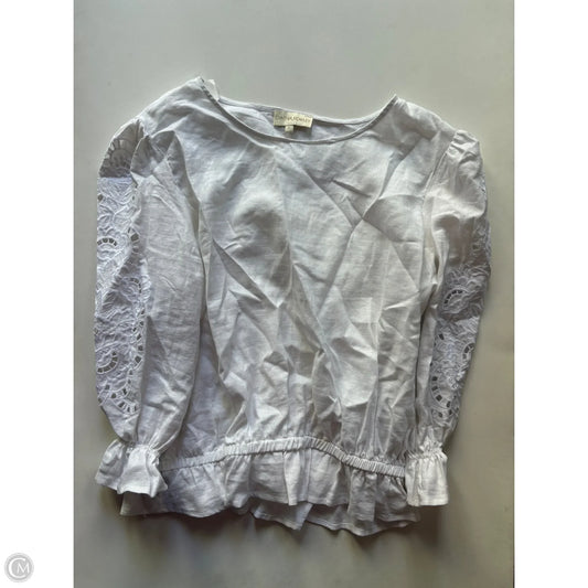 Top Long Sleeve By Cynthia Rowley In White, Size: L