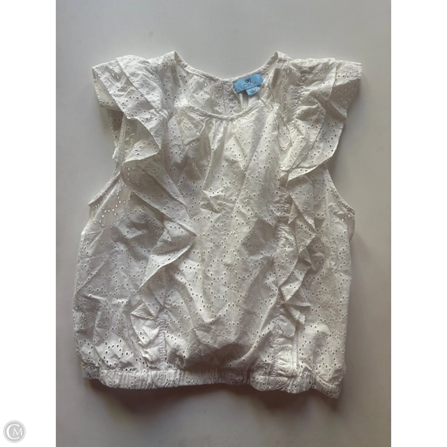 Top Sleeveless By Cece In White, Size: L