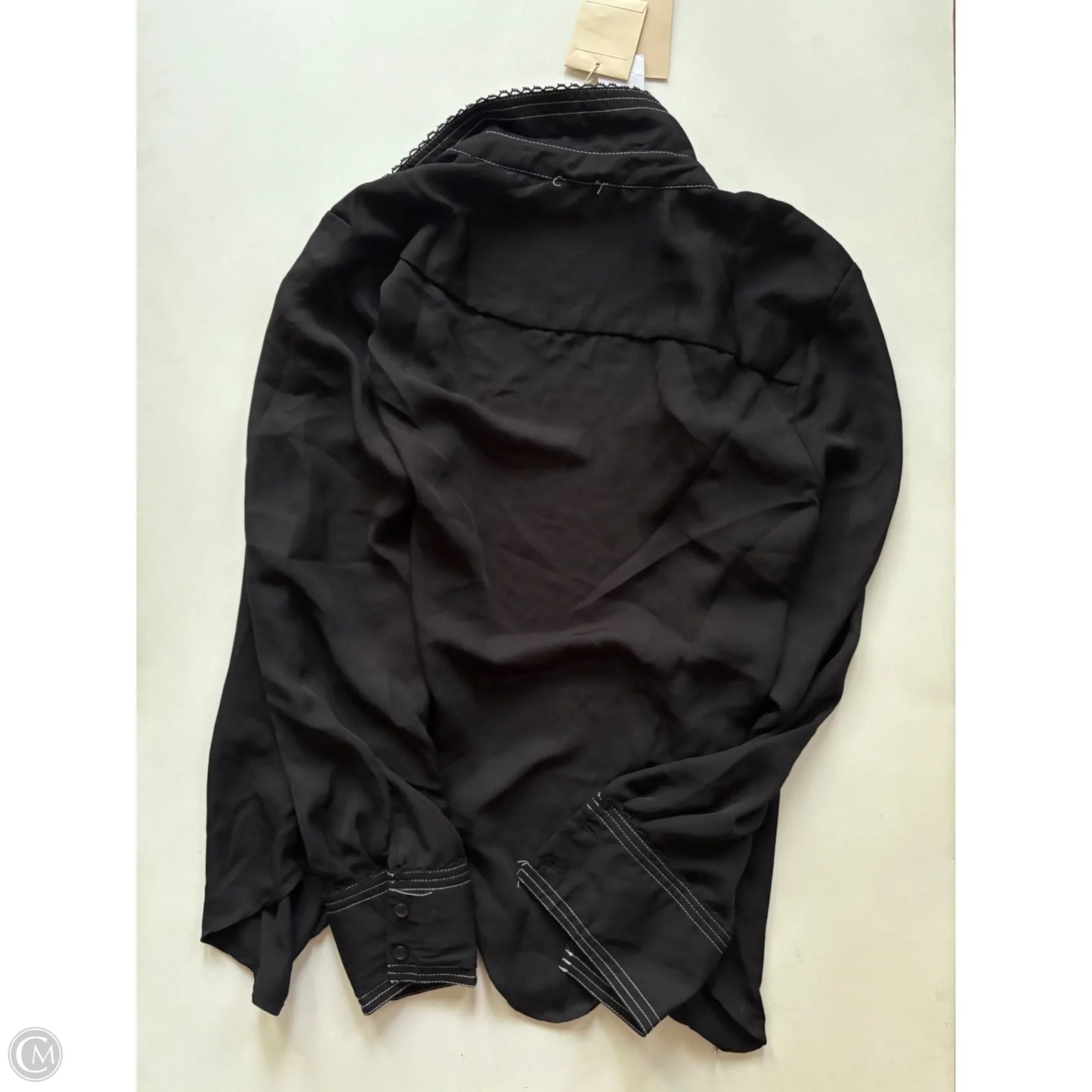 Blouse Long Sleeve By Elie Tahari In Black, Size: L