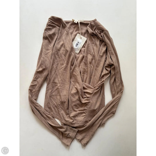 Top Long Sleeve By Hem & Thread In Brown, Size: S
