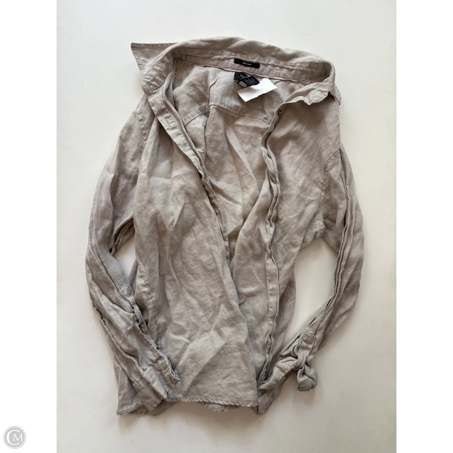 Top Long Sleeve By Jones And Co In Taupe, Size: S