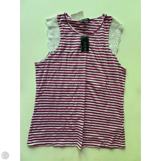Top Sleeveless By Lauren By Ralph Lauren In Striped Pattern, Size: L
