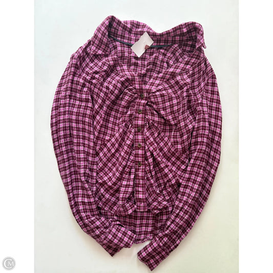 Top Long Sleeve By Pilcro In Plaid Pattern, Size: M