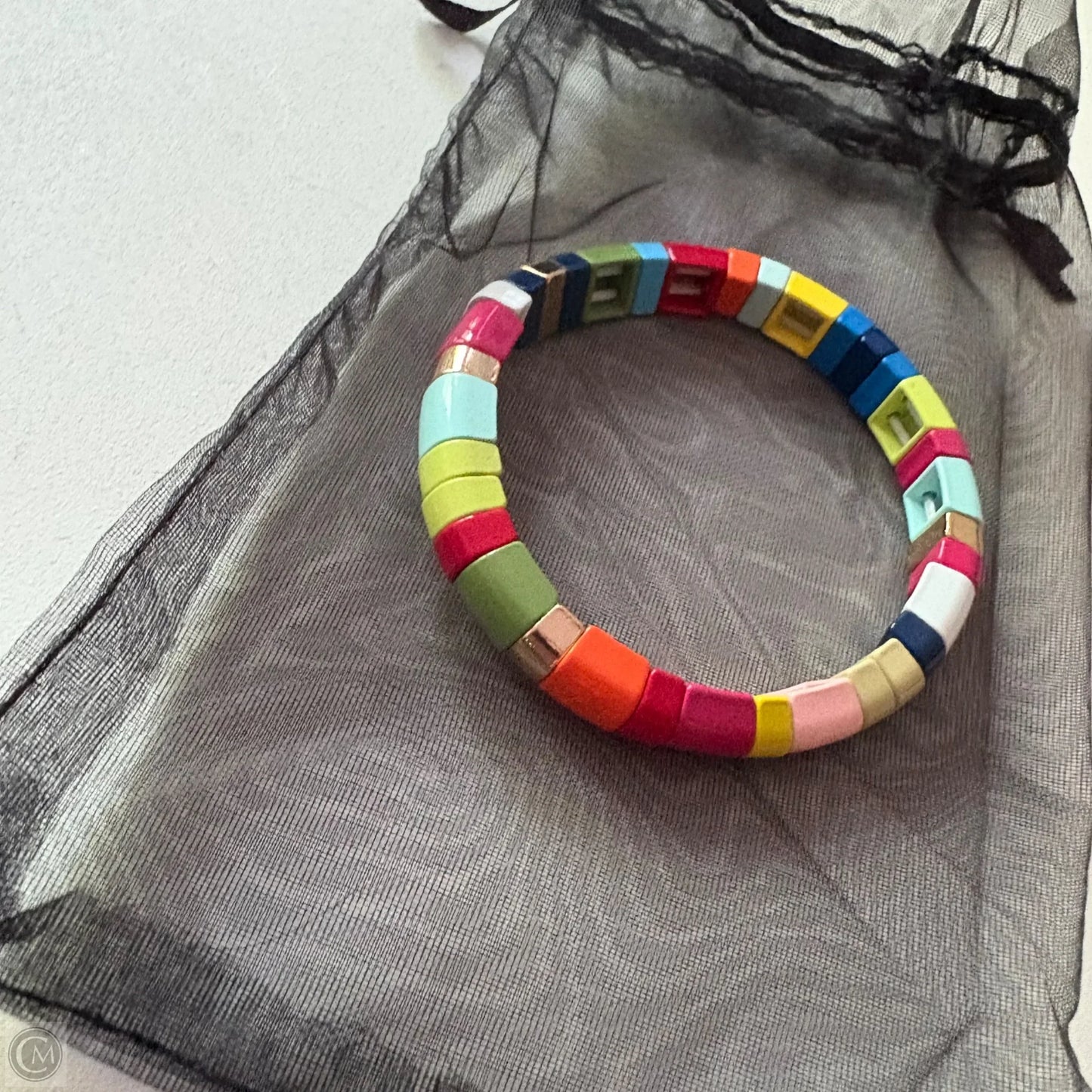 Bracelet Other By Enamel Tile Stretch Bangle Bracelet