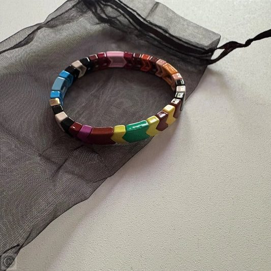 Bracelet Other By Enamel Tile Stretch Bangle Bracelet