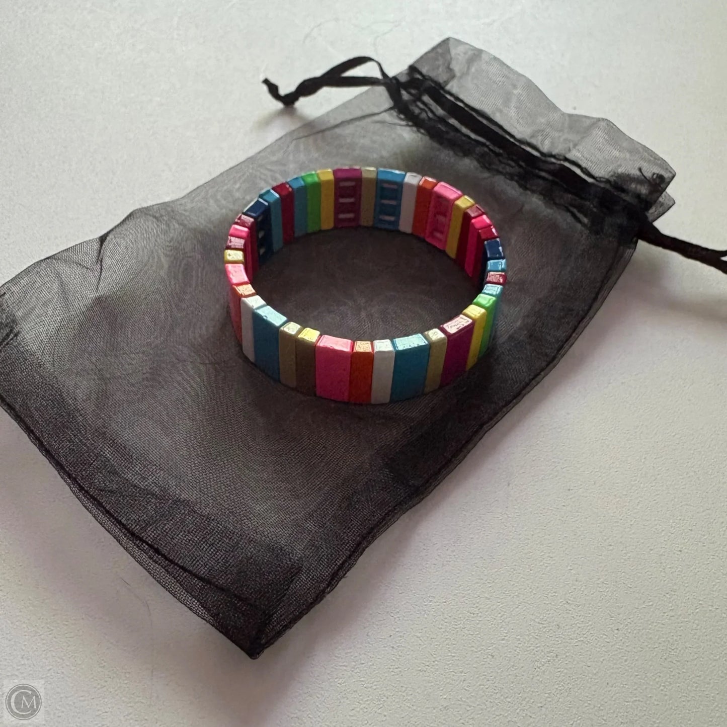 Bracelet Other By Enamel Tile Stretch Bangle Bracelet