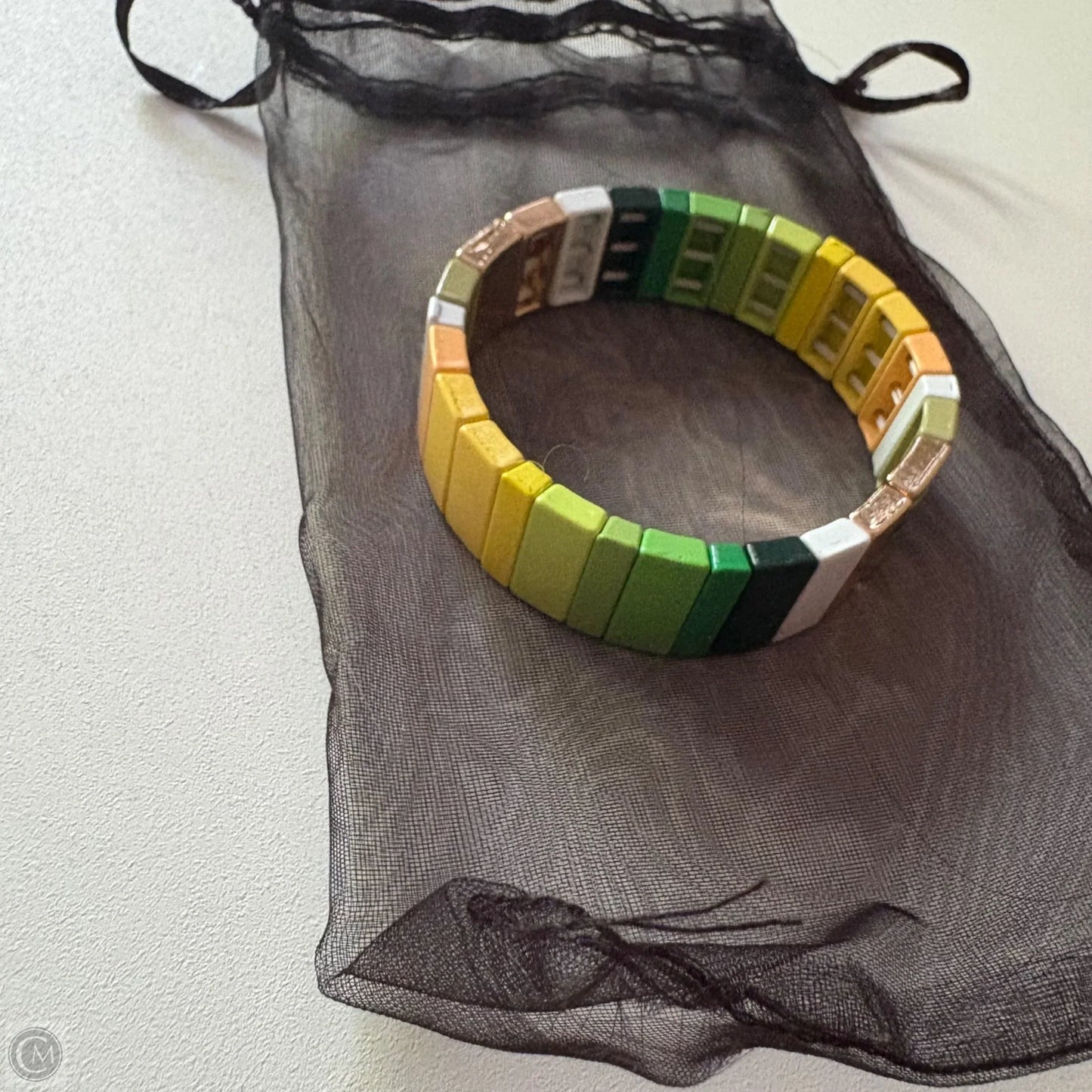 Bracelet Other By Enamel Tile Stretch Bangle Bracelet