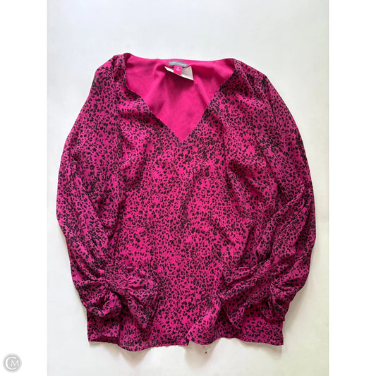 Blouse Long Sleeve By Vince Camuto In Pink, Size: Xs