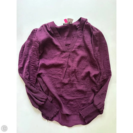Blouse Long Sleeve By Vince Camuto In Maroon, Size: Xs