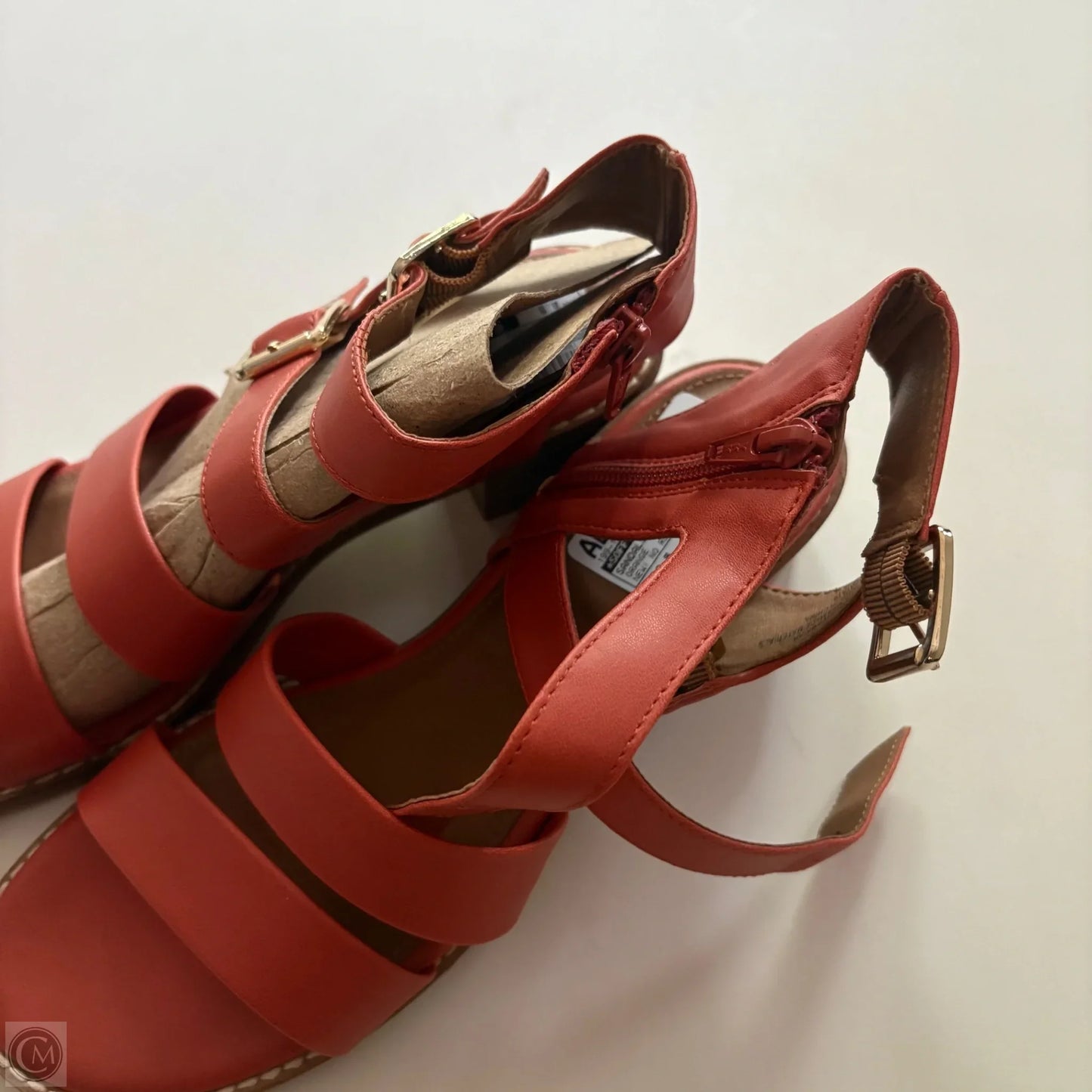 Sandals Heels Block By Sofft In Orange, Size: 8.5