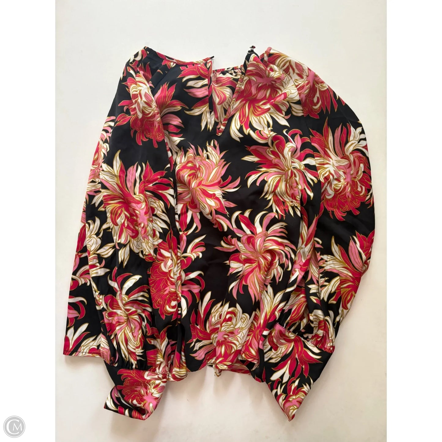 Blouse Long Sleeve By Who What Wear In Floral Print, Size: L