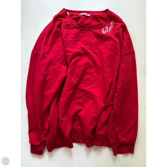 Sweatshirt Crewneck By Workshop In Red, Size: 2x