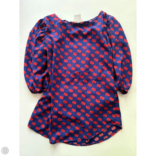 Blouse Long Sleeve By Everly In Navy, Size: S