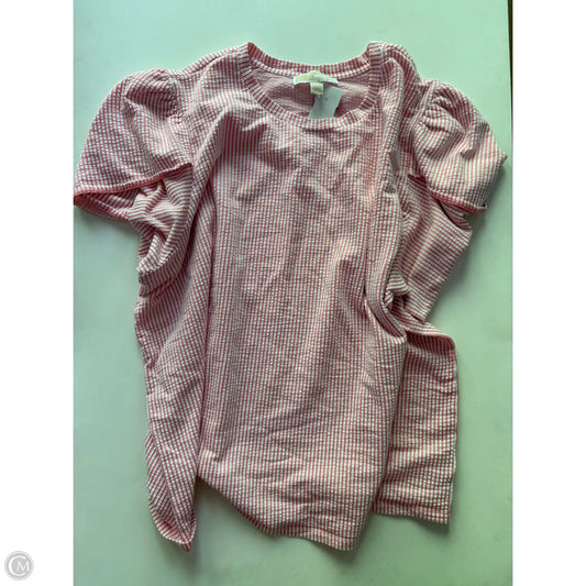 Top Short Sleeve Designer By Michael Kors In Striped Pattern, Size: 3x