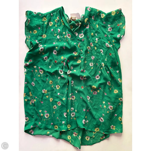 Blouse Short Sleeve By Cynthia Rowley In Green, Size: 2x
