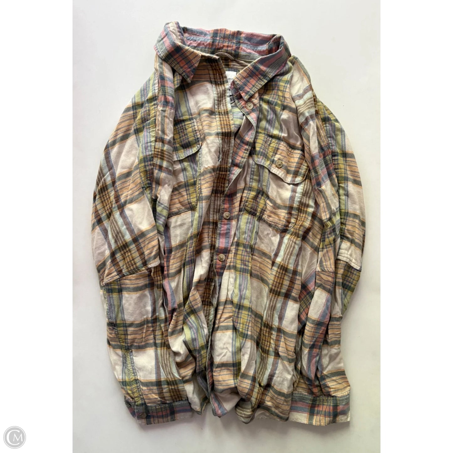 Top Long Sleeve By American Eagle In Plaid Pattern, Size: Xl