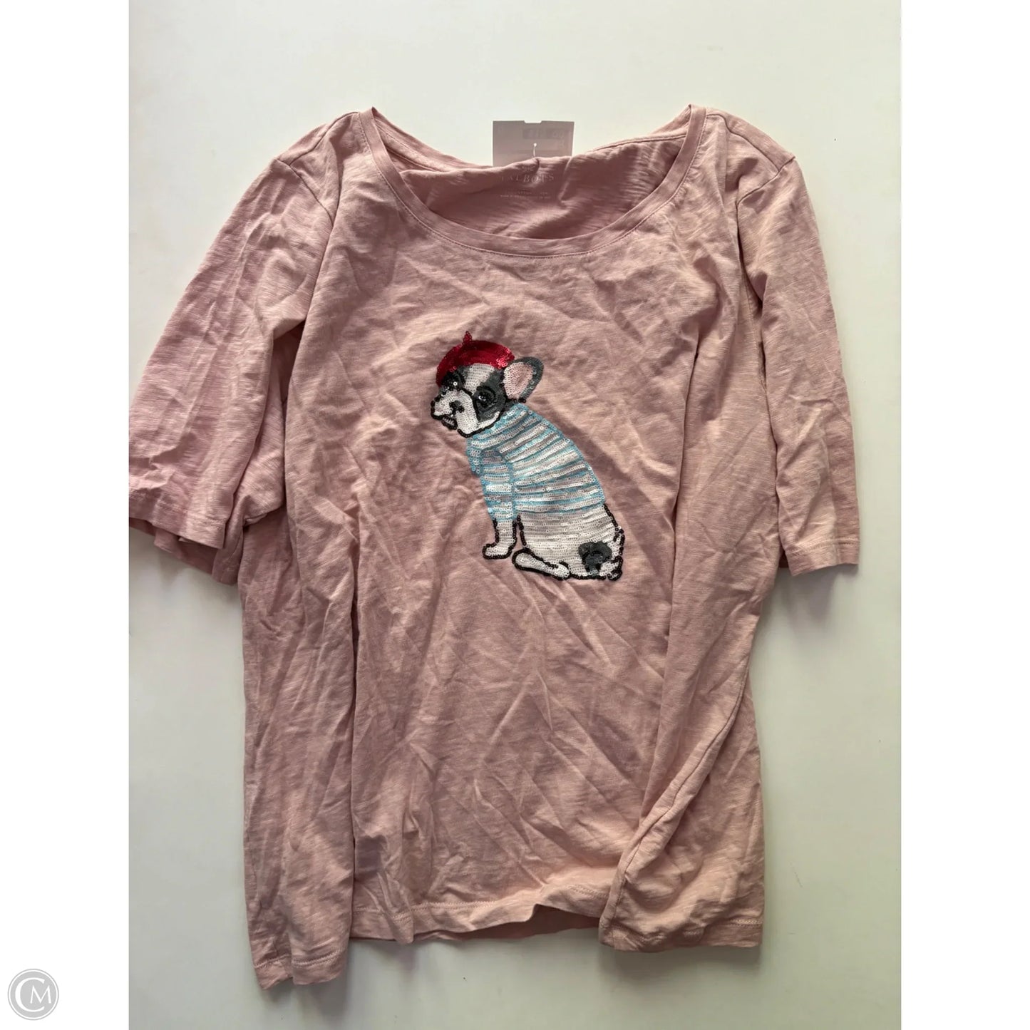 Top Short Sleeve By Talbots In Pink, Size: Xl