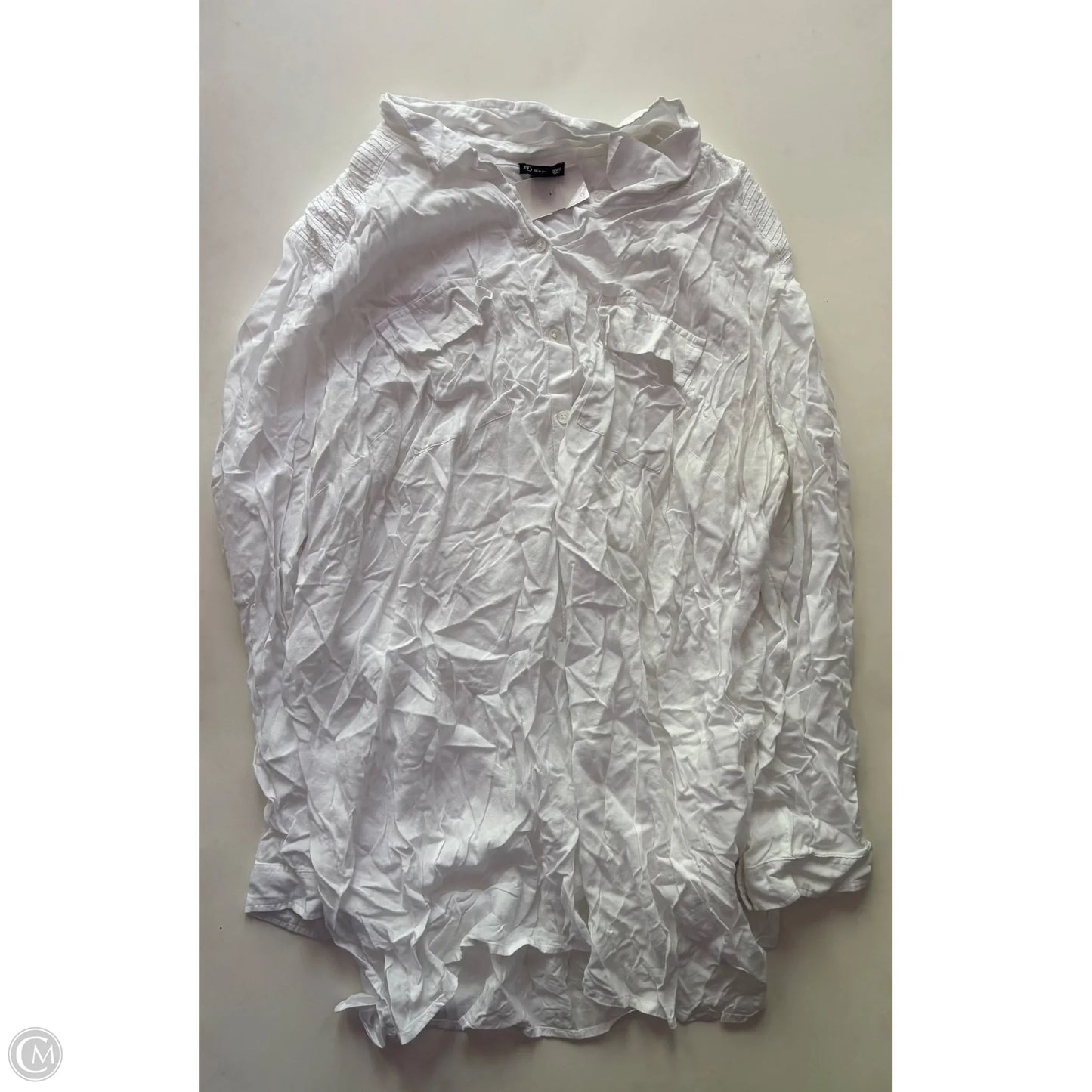 Top Long Sleeve By New Directions In White, Size: 3x