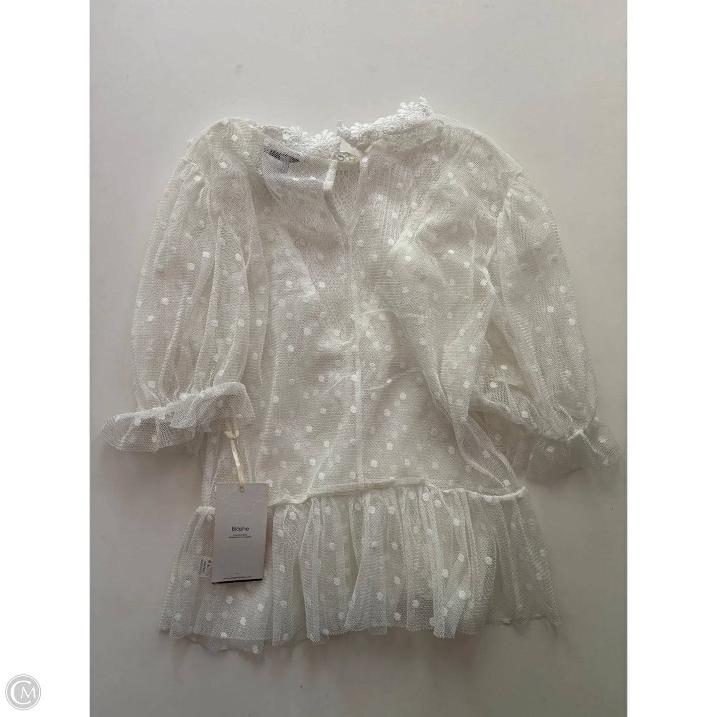 Top Long Sleeve By Blashe In White, Size: M