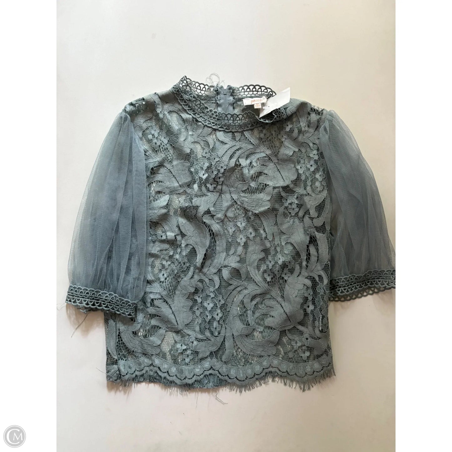 Blouse Long Sleeve By Peach In Blue, Size: M