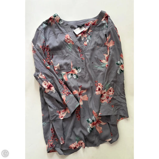 Blouse Long Sleeve By Torrid In Grey, Size: 3x