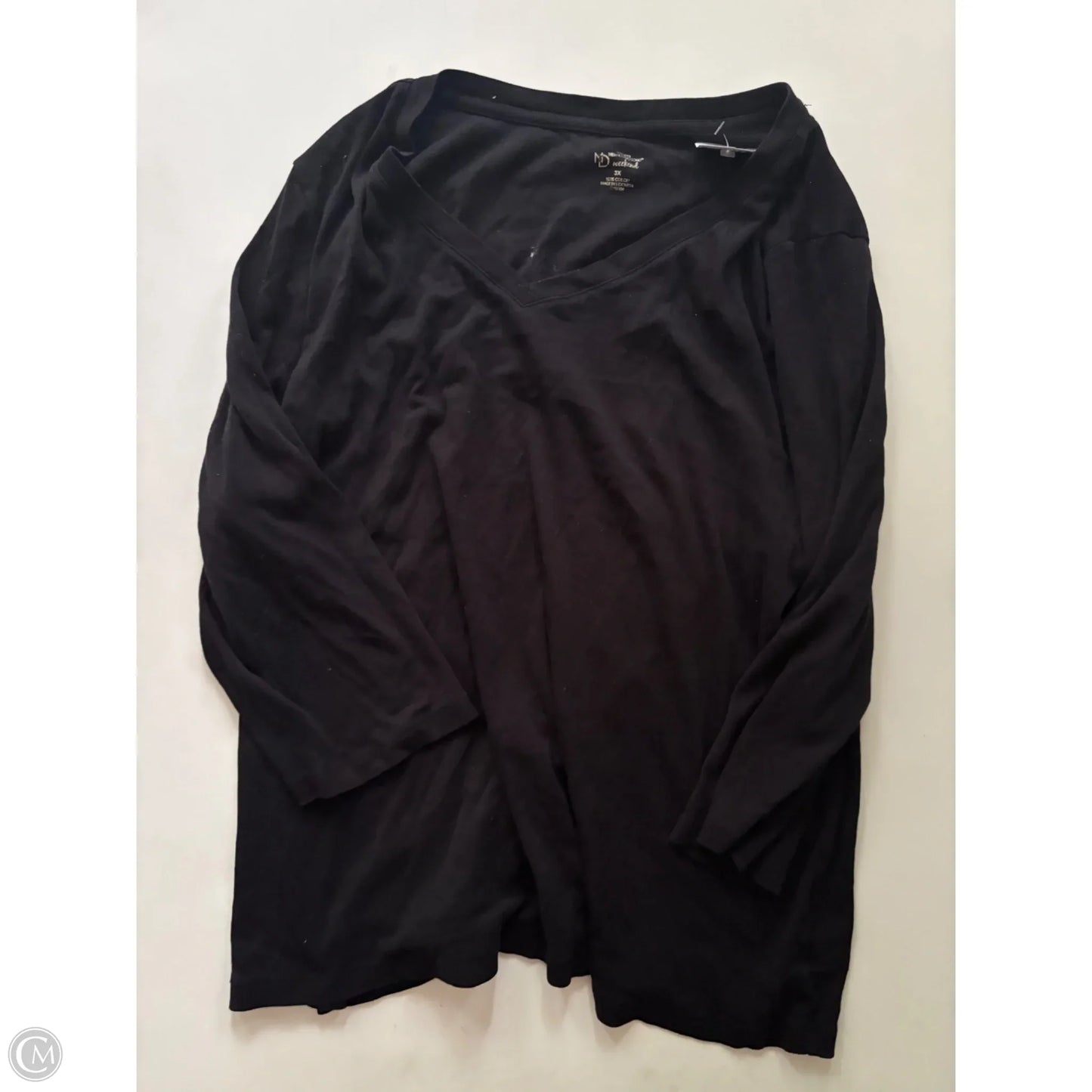 Top Long Sleeve By New Directions In Black, Size: 3x